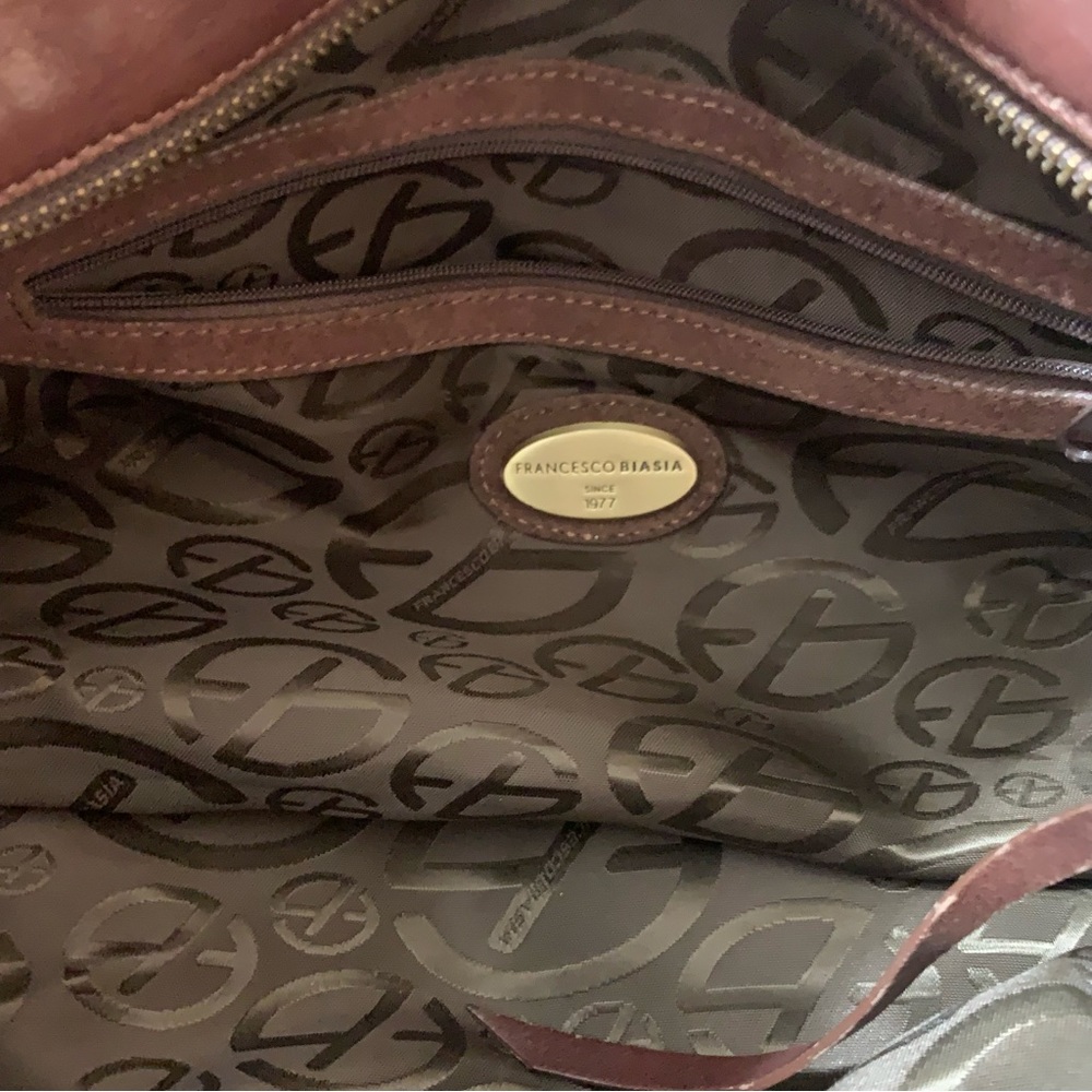 Francesco Biasia top handle purse/bag with lock & key Designer Leather - Picture 5 of 5